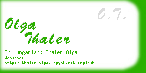 olga thaler business card